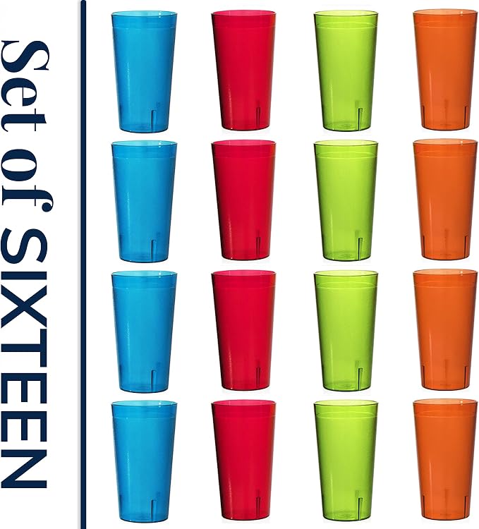 US Acrylic Cafe Plastic Reusable Tumblers 20-ounce Water Cups Assorted Colors | - Image 8