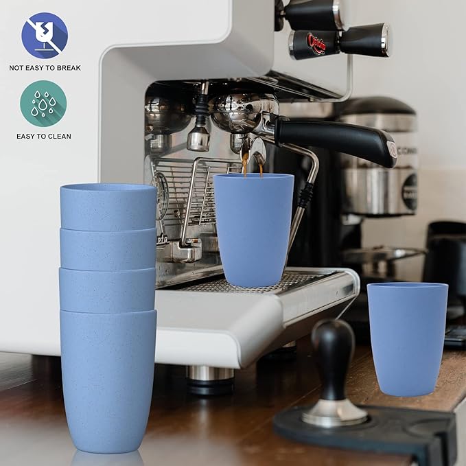 Wheat Straw Cups 6 PCS Good Alternative to Plastic Reusable Cups 12 oz - Image 5