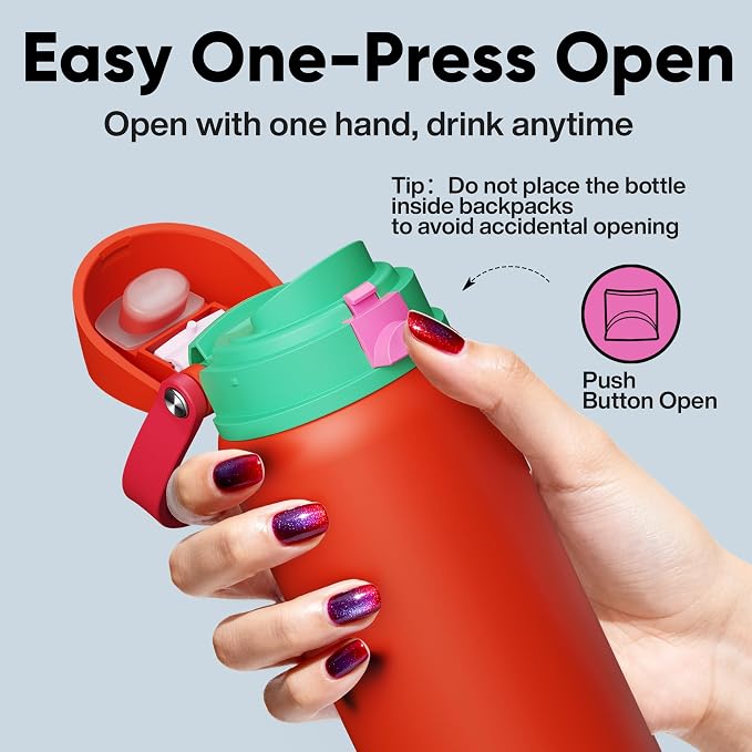 Insulated Water Bottle with Straw - Image 4