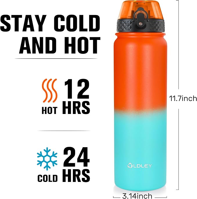 Oldley Insulated Water Bottle 32oz Water Bottles - Image 3