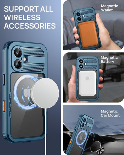 Lanhiem Magnetic for iPhone 16 Case, IP68 Waterproof Dustproof Case, Full Body - Image 3
