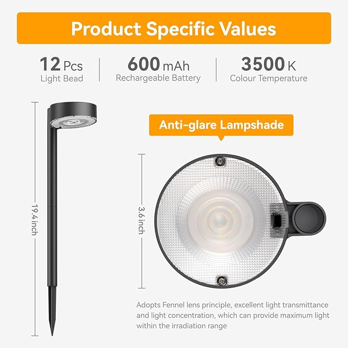 Ahaorigin 4 Pack Solar Pathway Lights Outdoor, Bright LED Solar Lights Outdoor - Image 5