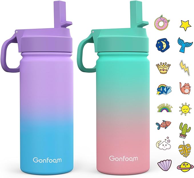 Kids Water Bottle, Stainless Steel Vacuum Insulated cup, Kids Water Bottle by Gonfoam