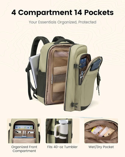 LOVEVOOK 40L Travel Backpack for Women & Men, Airline Approved Carry On Luggage - Image 2