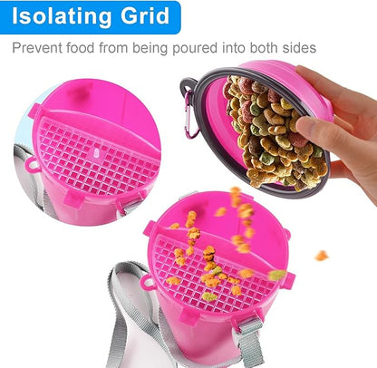 Guardians Dog Travel Water Bottle Collapsible Bowls, 2 in 1 Pet Food Container - Image 4