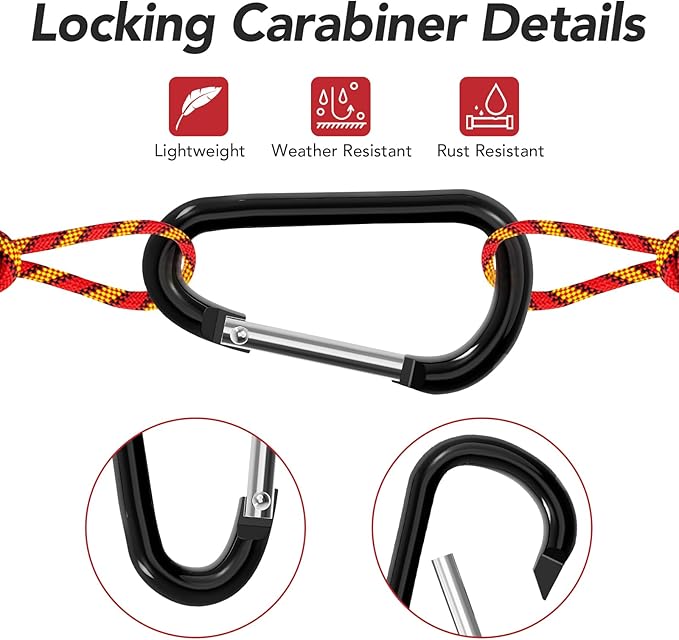 24pc Aluminum Carabiner Clip D Ring, Keychain Spring Hook, Small Carabiners Set - Image 4