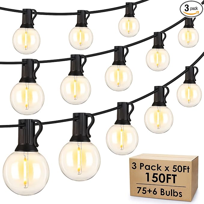 Mlambert 150Ft Outdoor String Lights, G40 Globe Patio Lights by Mlambert