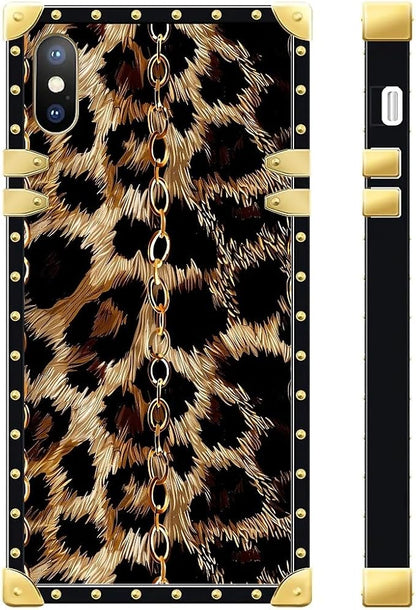 Compatible with iPhone Xs Max Case, Seamless Gold Chain Leopard Luxury Golden - Image 3