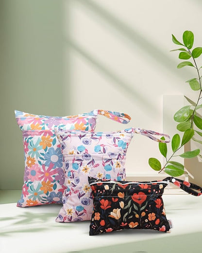 ALVABABY 3 Cloth Diaper Wet Dry Bags Waterproof Reusable - Image 4