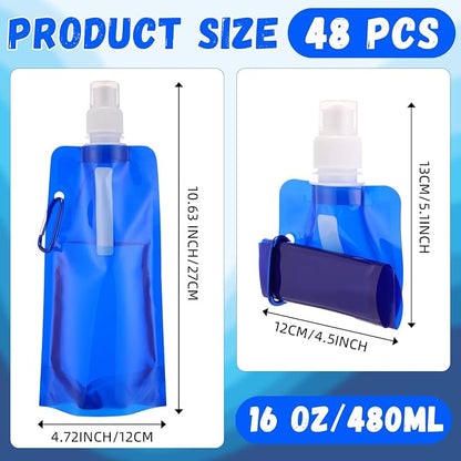 Teenyyou 48 Pack Collapsible Water Bottles Bulk 16oz Foldable Water Bottles - Image 2