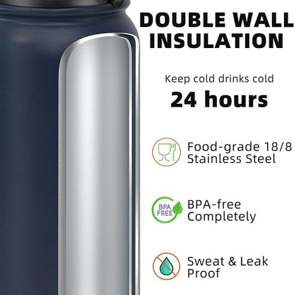 Fanhaw 24 oz Insulated Stainless Steel Water Bottle - Image 3