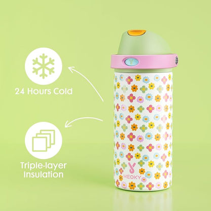 18 oz Kids Water Bottle for School: Meoky 18 oz Stainless Steel Insulated Water - Image 3