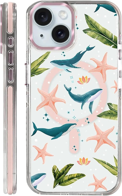 Case for iPhone 14 Plus/15 Plus, Sealife Whale Ocean Wildlife Clear Phone Case by Toulas