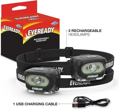Rechargeable LED Headlamps by Eveready, IPX4 Water Resistant Head Lights - Image 7