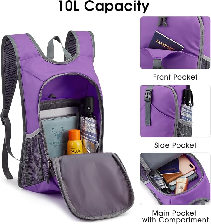 G4Free 10L Hiking Backpack, Lightweight Small Hiking Daypack Outdoor Travel - Image 5