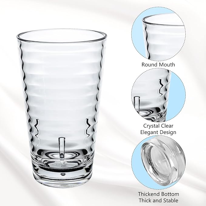 ALIMOTA Plastic Tumblers Cups, Plastic Water Tumbler Drinking Glasses, 13-Ounce - Image 3