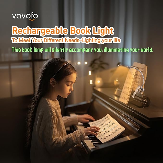 VAVOFO Rechargeable Book Light for Reading in Bed Kids, 7 LED Reading Light - Image 2