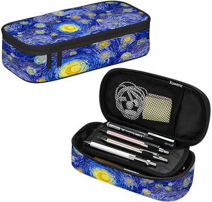 Blue Sky Pencil Bag Glowing Moon Starry Sky Abstract Painting Big Capacity - Image 7