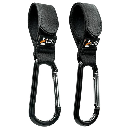 2 Pcs Black Baby Stroller Hooks by LilFe