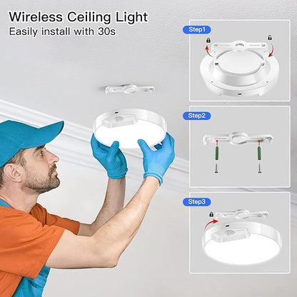 Homelist 2 Pack Upgraded Rechargeable Motion Sensor Ceiling Light, - Image 7