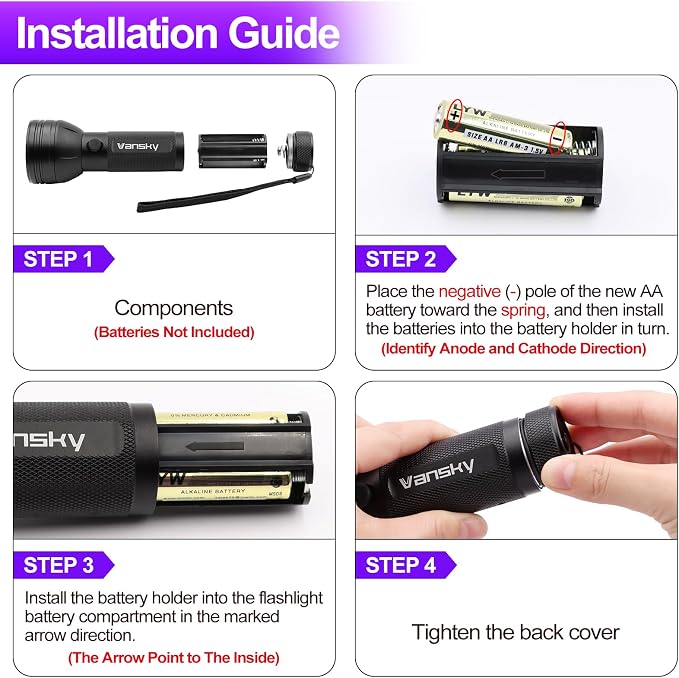 Vansky UV Flashlight Black Light, 51 LED Blacklight Pet Urine Detector - Image 7