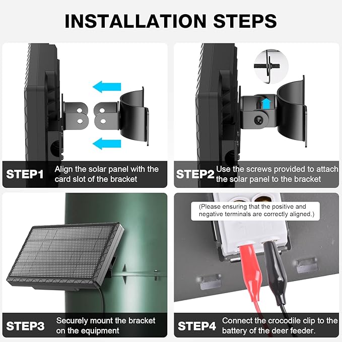 Solar Panel for Deer Feeder, 6V 1.98W Solar Panel Outdoor IP65 Waterproof - Image 3