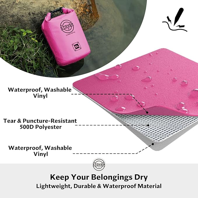 STOVER 5/10/25/30/40/55L Waterproof Dry Bag- Roll-Top Backpack w/Phone Case- - Image 2