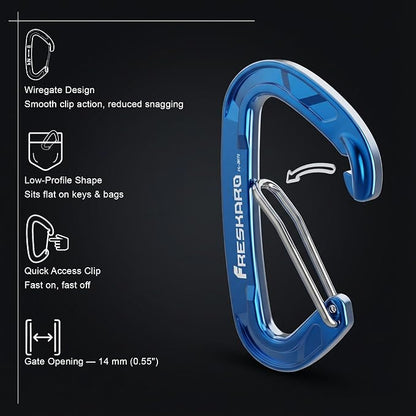 FresKaro 5pcs Nano Carabiner Clips, 8kN 1798lbs, Small Sturdy, Reliable - Image 3