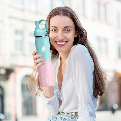 SENDESTAR Stainless Steel Wide Mouth Water Bottle 24oz Double Wall Vacuum - Image 5