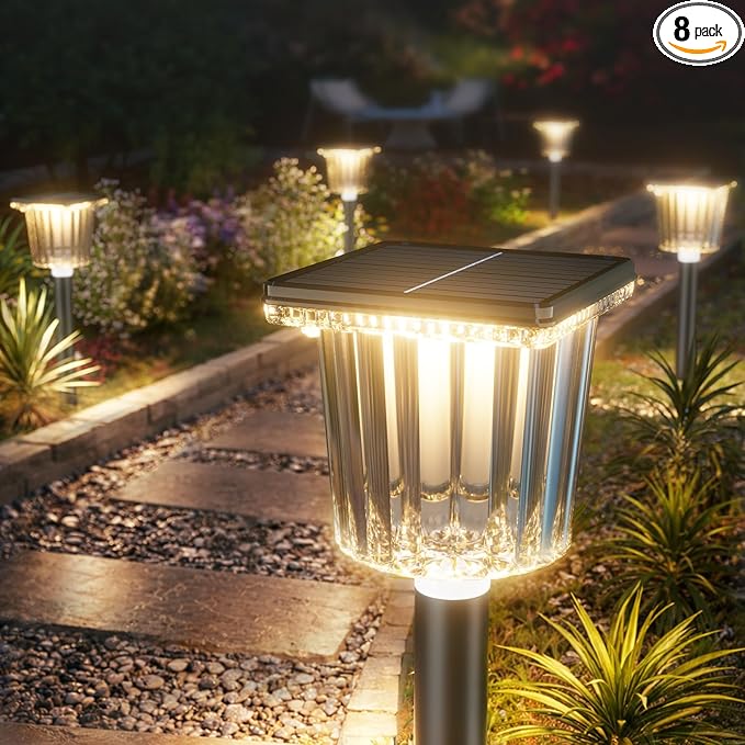 Super Bright Solar Pathway Lights Outdoor Powered 8 Pack, Adjustable Warm&Cool by Professionalproductionofsolarlightsoutdoor%EF%BC%9A%EF%BC%89