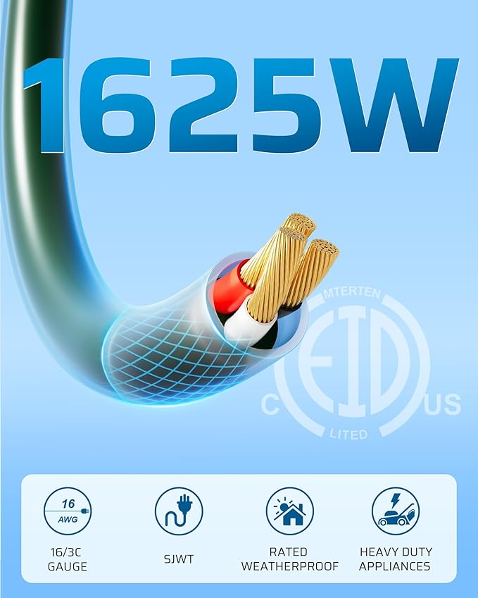 DEWENWILS 13Ft End to End Outdoor Extension Cord Multiple Outlets, Evenly - Image 4