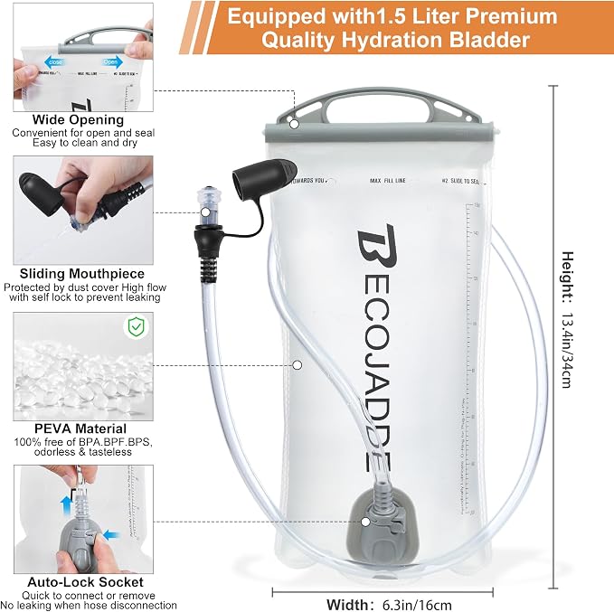BECOJADDE Running Vest Hydration Backpack - Image 5