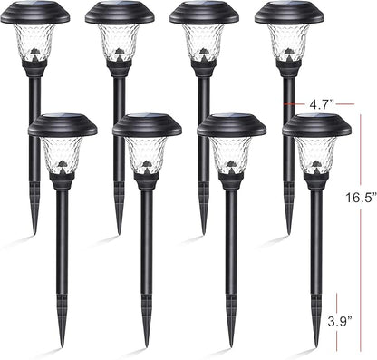 GIGALUMI 8 Pack Solar Pathway Lights, Solar Garden Lights Outdoor Warm White - Image 2