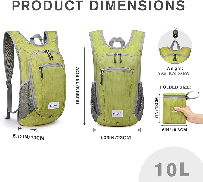 G4Free 10L/15L Hiking Backpack Lightweight Packable Hiking Daypack Small Travel - Image 3