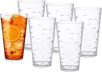 KLIFA- CHARLESTON- 19 oz, Acrylic Fishing Highball, School of Fish Drinking by KLIFAHome