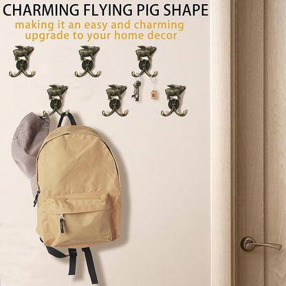 Cute Flying Pig Decorative Wall Double Hook - Image 5