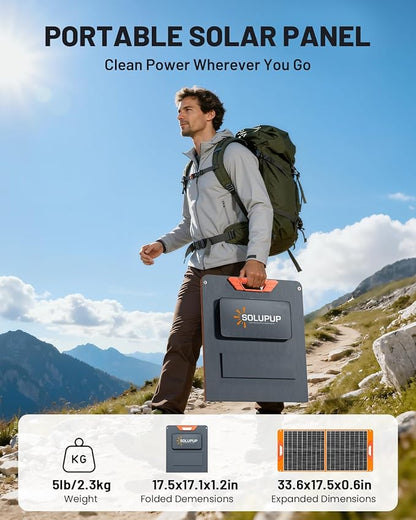 SOLUPUP 60W Portable Solar Panel Charger, 23.5% High Efficiency Foldable Solar - Image 7