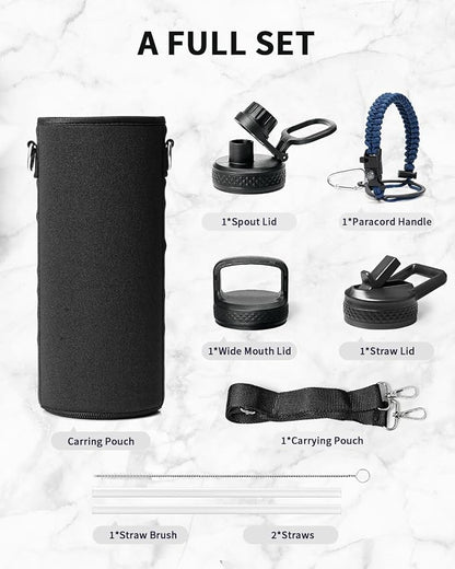 Trebo Water Bottle 40oz with Paracord Handle, Half Gallon Large Vacuum Triple - Image 7
