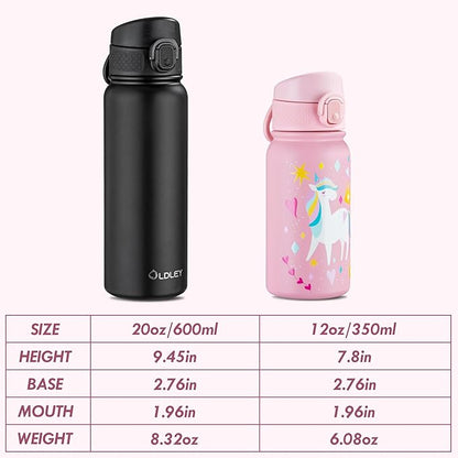 OLDLEY 12oz Kids Water Bottle, Stainless Steel Insulated Water Bottle - Image 4