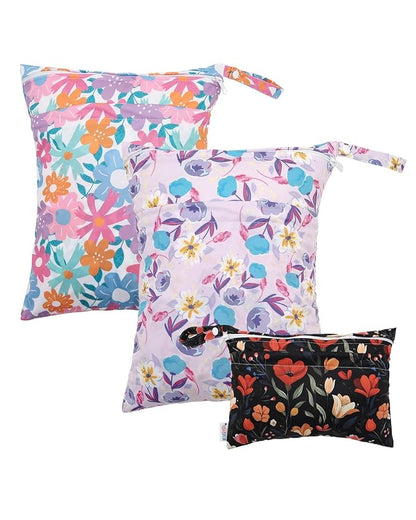 ALVABABY 3 Cloth Diaper Wet Dry Bags Waterproof Reusable by ALVABABY