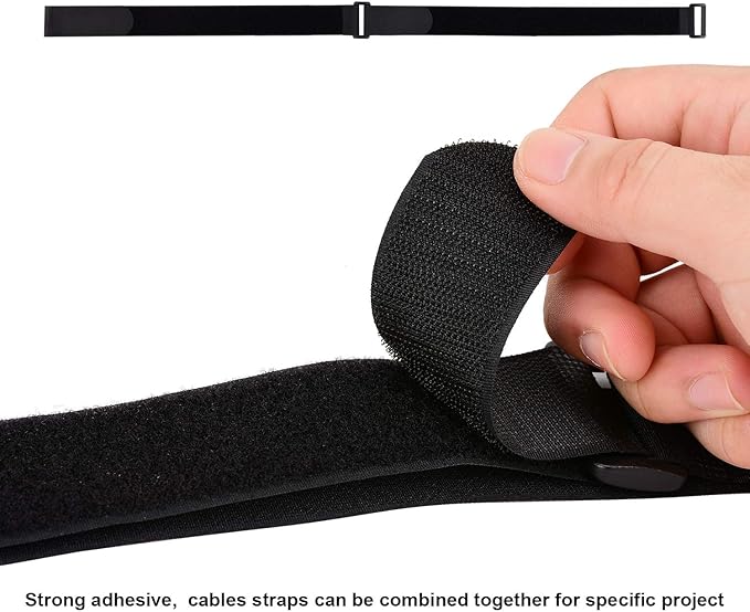 1.5 x 24 Inch Hook and Loop Cable Tie, 12 Pack Heavy Duty Adjustable Fastening - Image 5