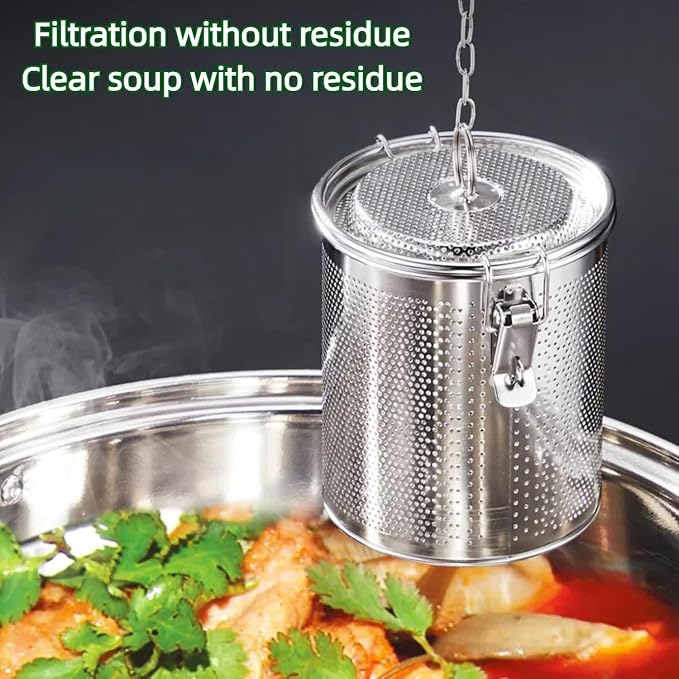 Stainless steel cylindrical seasoning filter, Mesh Design Tea Ball Strainer - Image 7