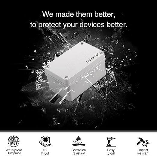 QILIPSU Junction Box with Mounting Plate 110x80x70mm, ABS Plastic DIY - Image 3
