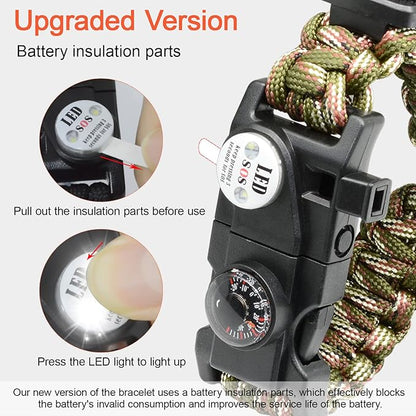 20 in 1 Survival Paracord Bracelet Adjustable Gear Kit - Image 6