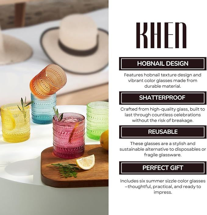 Khen Hobnail Drinking Glasses - Image 5