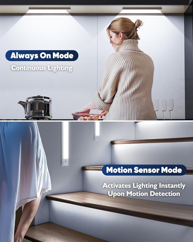 Under Cabinet Lighting, 2200mAh 10 Inch Battery Operated Rechargeable Motion - Image 5