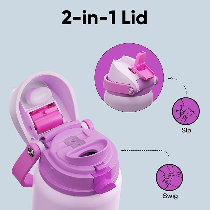 Insulated Water Bottle with Straw - Image 3