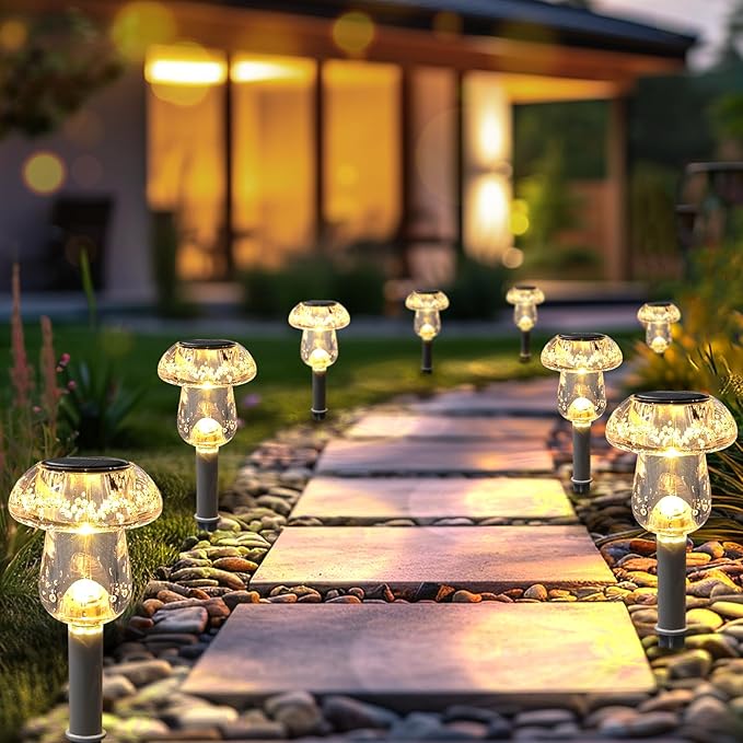 Benany Solar Lights Outdoor, 8 Pack Mushroom Lights Outside Waterproof - Image 6