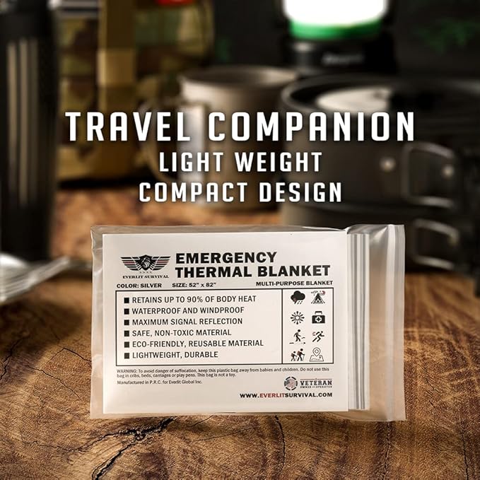 EVERLIT Emergency Mylar Thermal Blankets -Space Blanket Survival kit Camping - Image 3