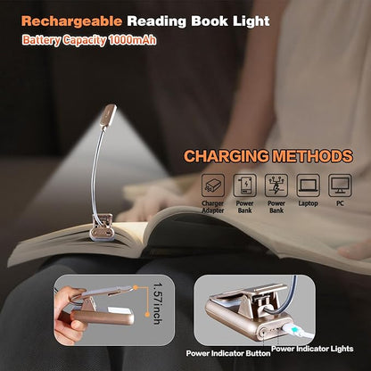 VAVOFO Rechargeable Book Light for Reading in Bed Kids, 7 LED Reading Light - Image 4